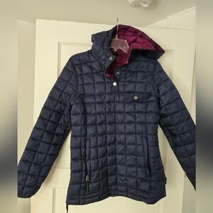 Women's Navy Puffer Jacket with Hood